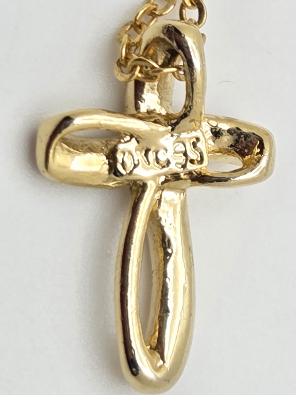 Red & Clear Rhinestone Infinity Cross Necklace - Picture 12 of 13
